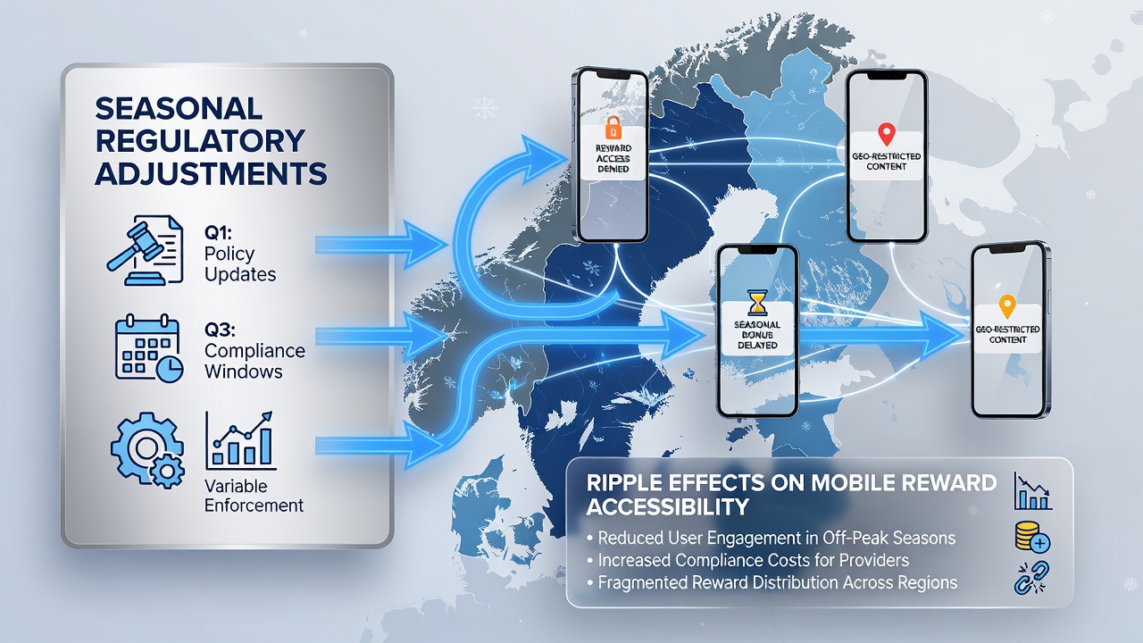 Data visualization of mobile reward accessibility trends across Nordic countries during regulatory adjustment periods